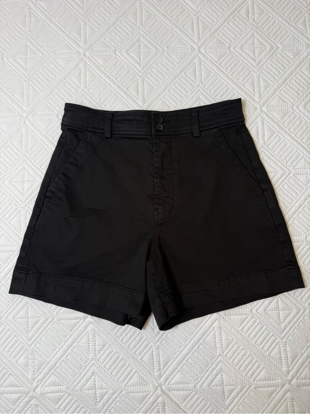 Everlane The Way High Twill Shorts Size 6 Black